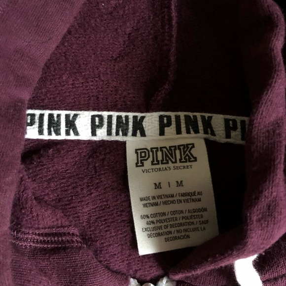 Burgundy PINK zip hoodie - Picture 4 of 6